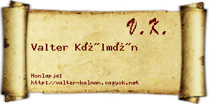 Valter Kálmán névjegykártya