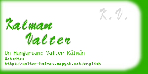 kalman valter business card